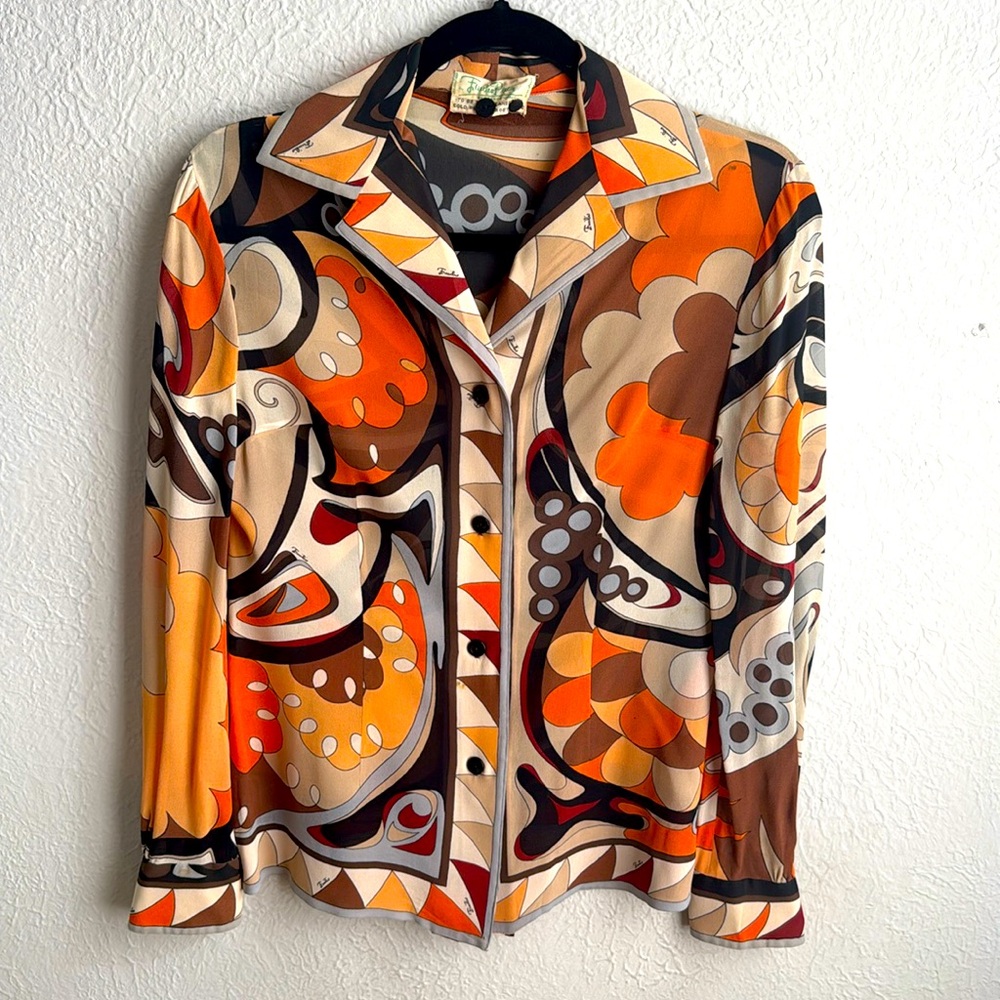 Emilio Pucci Vintage Silk Blouse Shirt
